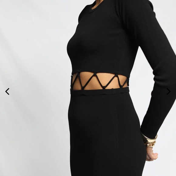 The Range VISCOSE BLENDED KNIT LACED LS CREW DRESS size Small - Picture 6 of 14